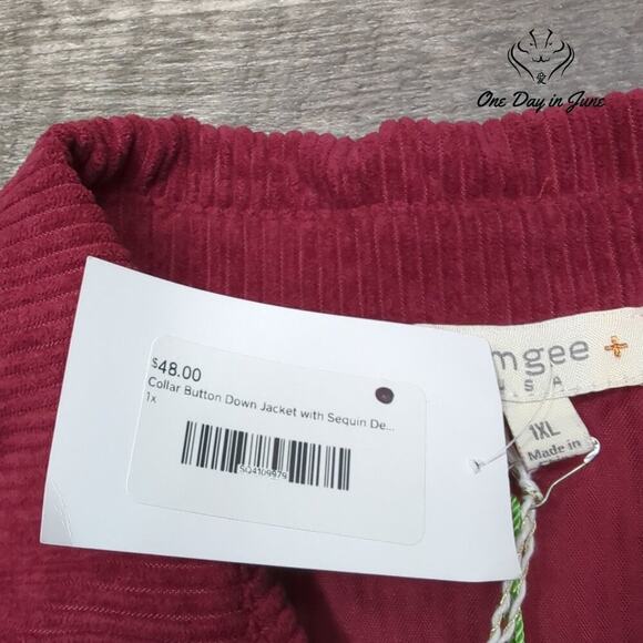 Umgee Sequin Button Front Jacket Size 1XL - Picture 3 of 6